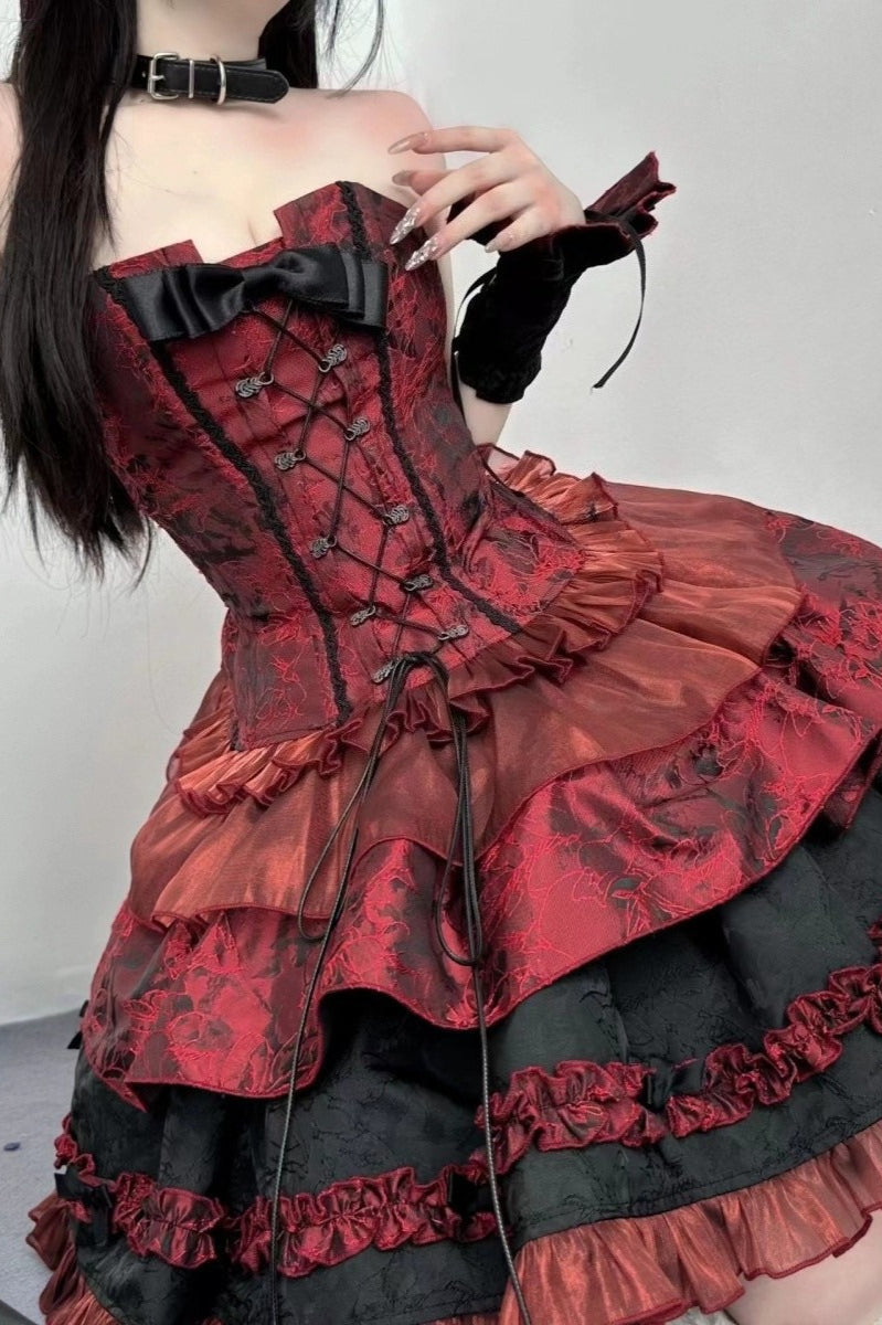 Gothic Puff Sleeve Halloween Dress