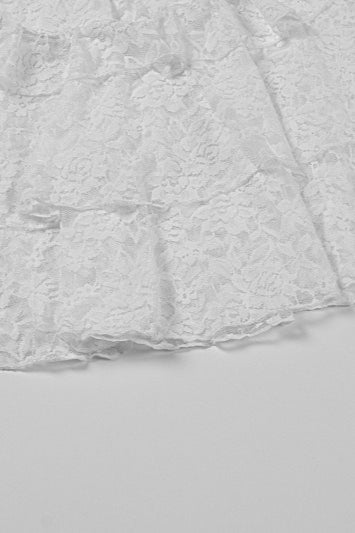 Hollow Out Buttoned Bodycon Lace Dress