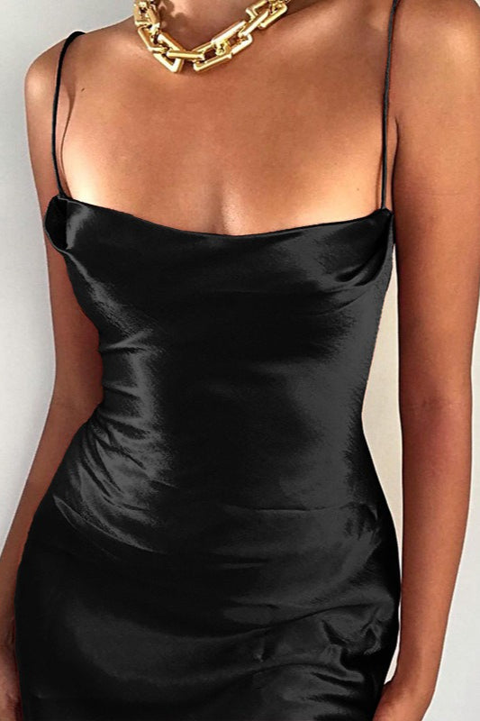 Satin Cami Bodycon Elegant Silk Dress
