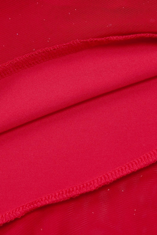 Sequin Ruffle Wrap Slip Dress