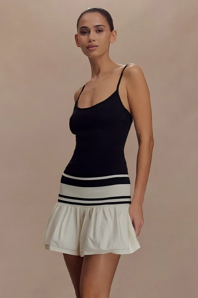 Sultry Color Block Slip Dress