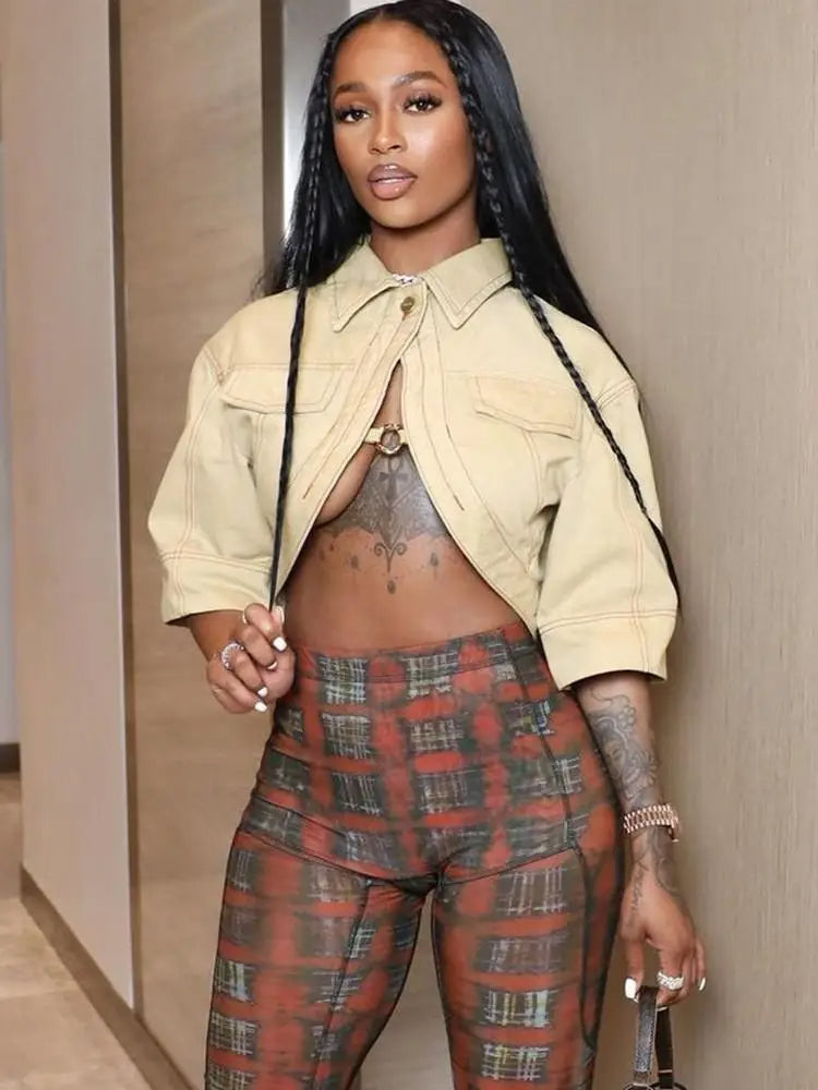 Hollow Lapel Harajuku Crop Jacket