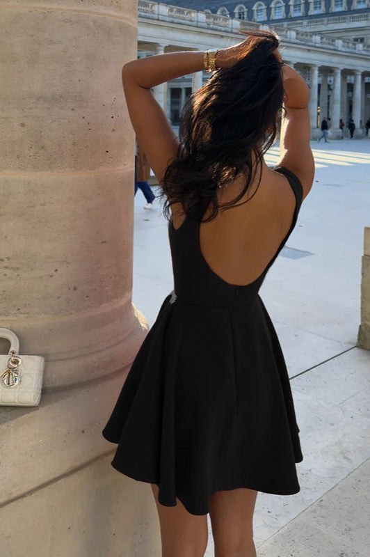 Defined Waist Mini Party Dress