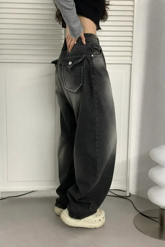 Retro High Waist Wide-Leg Jeans