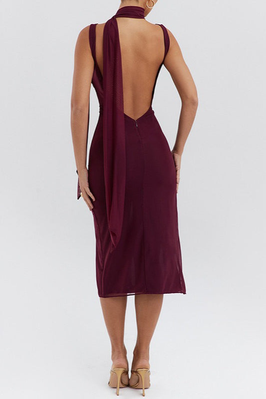 Allure Mesh Panel Slip Dress