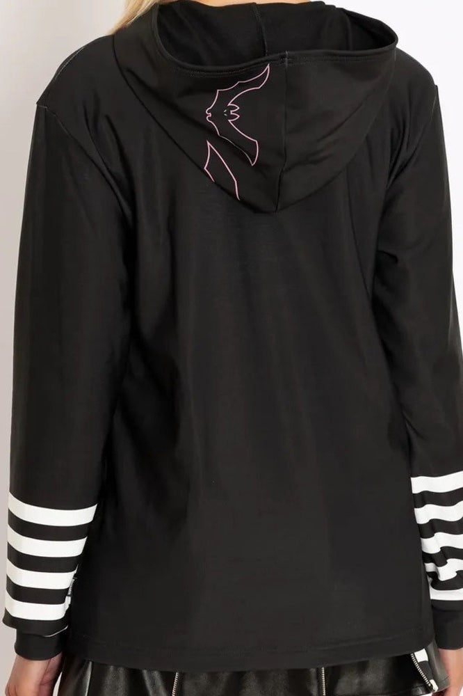 Street Style Bat Skeleton Graphic Hoodie