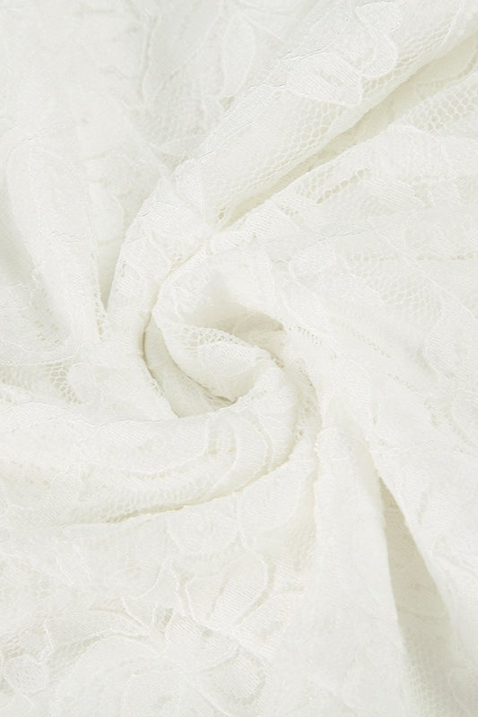 Lace Trim Waist Tie A-Line Cami Lace Dress