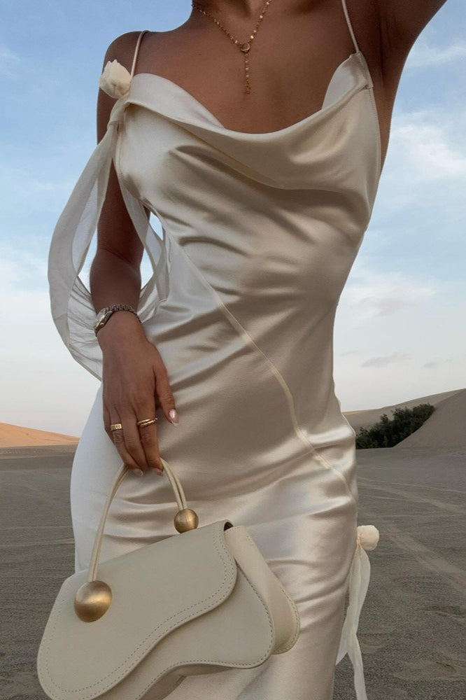 Cami Backless Sexy Maxi Silk Dress