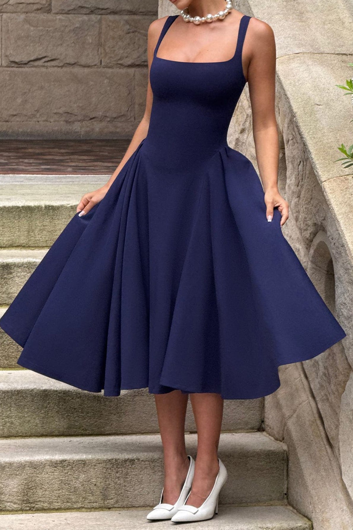 Sleeveless Cami Midi Work Dress