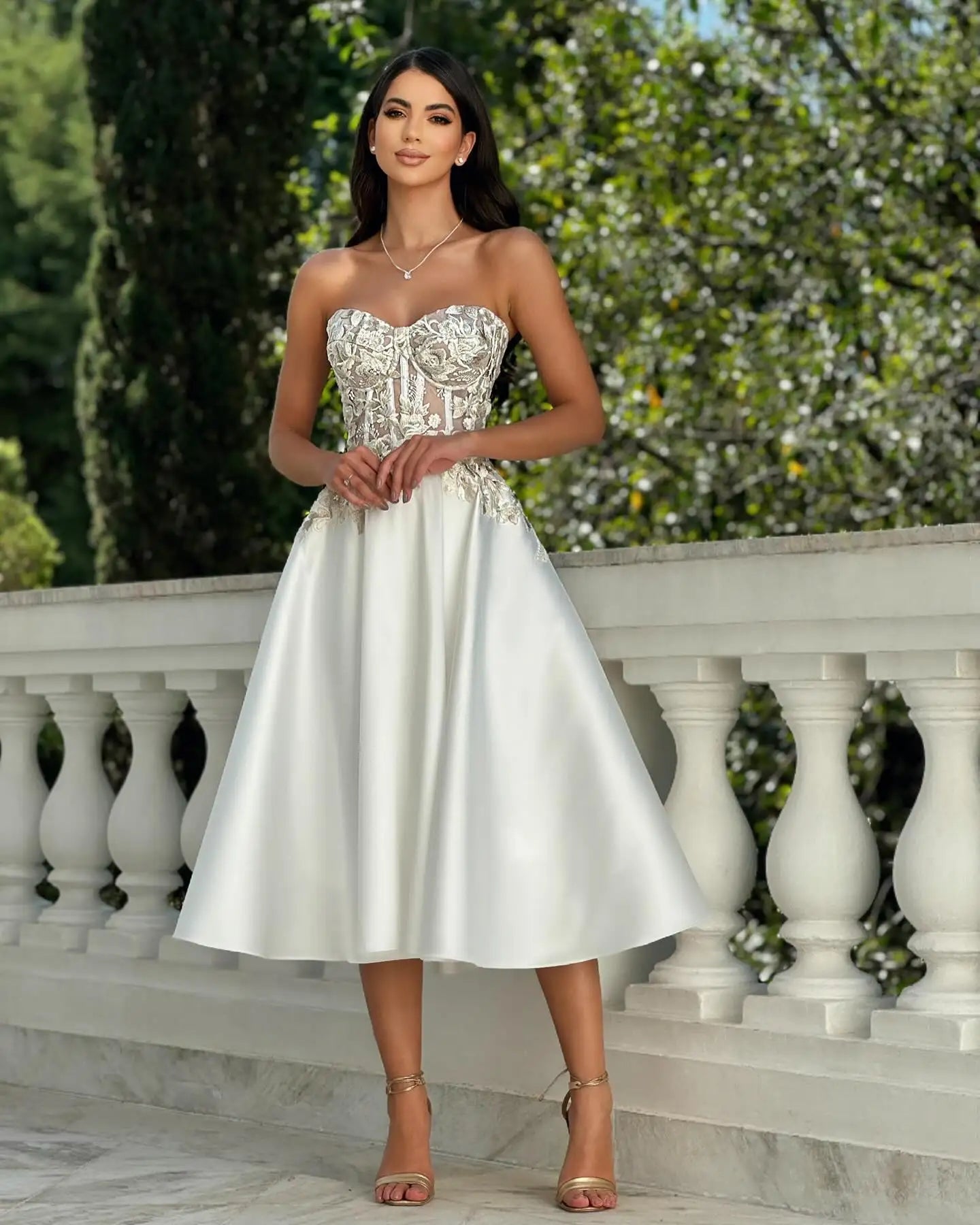 Strapless Satin Ball Gown Prom Dress