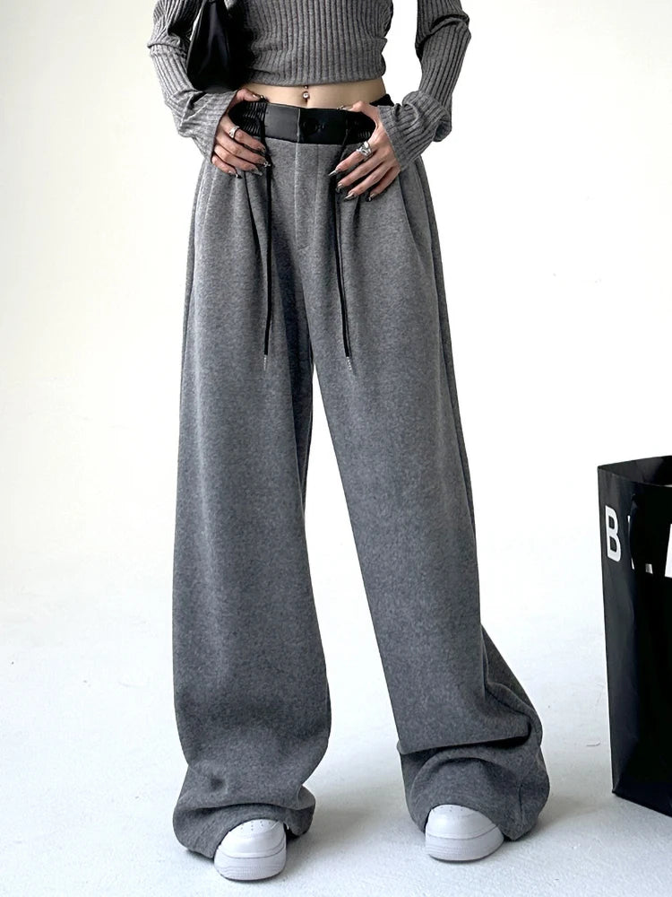 Autumn Winter New Harajuku Streetwear Casual High Waist Sweatpants