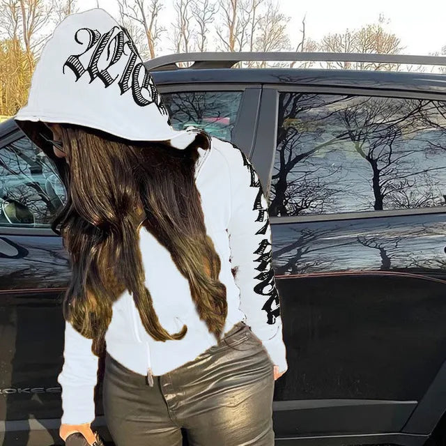 Vintage Star Print Loose Hoodie