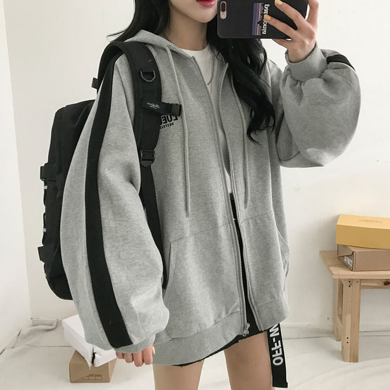 DressBetty - Hip Hop Zip Up Vintage Star Hoodie