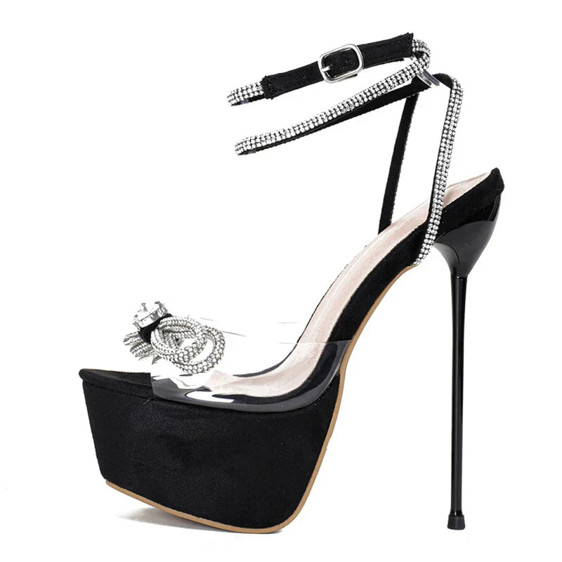Elegant Party Wedding Sexy Open Toe PVC Transparent High Heel