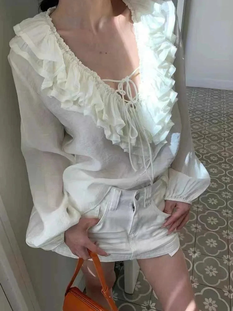 Summer Multi-color Layered Decoration Blouse