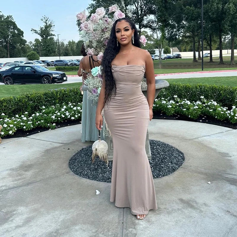 Solid Strap Backless Bodycon Sleeveless Slip Dress