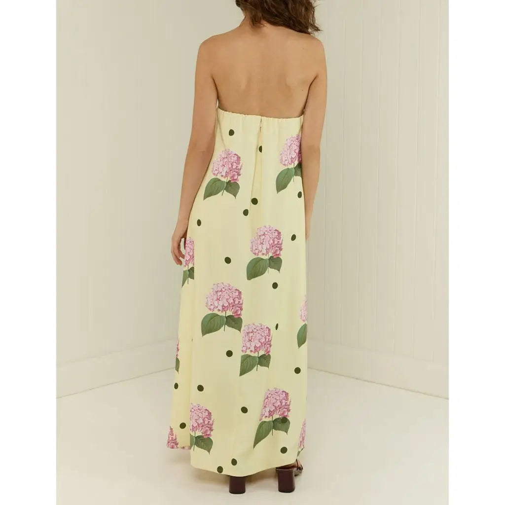 Strapless Loose Fit Tube Floral Dress