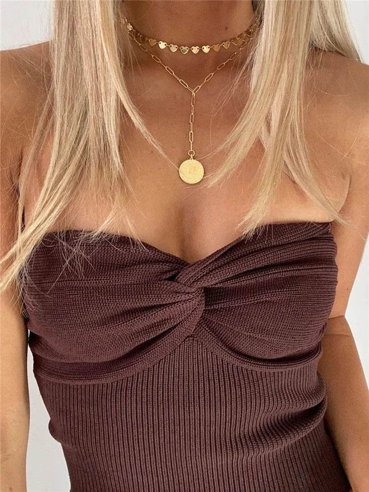 Knit Corset Basic Backless Strapless