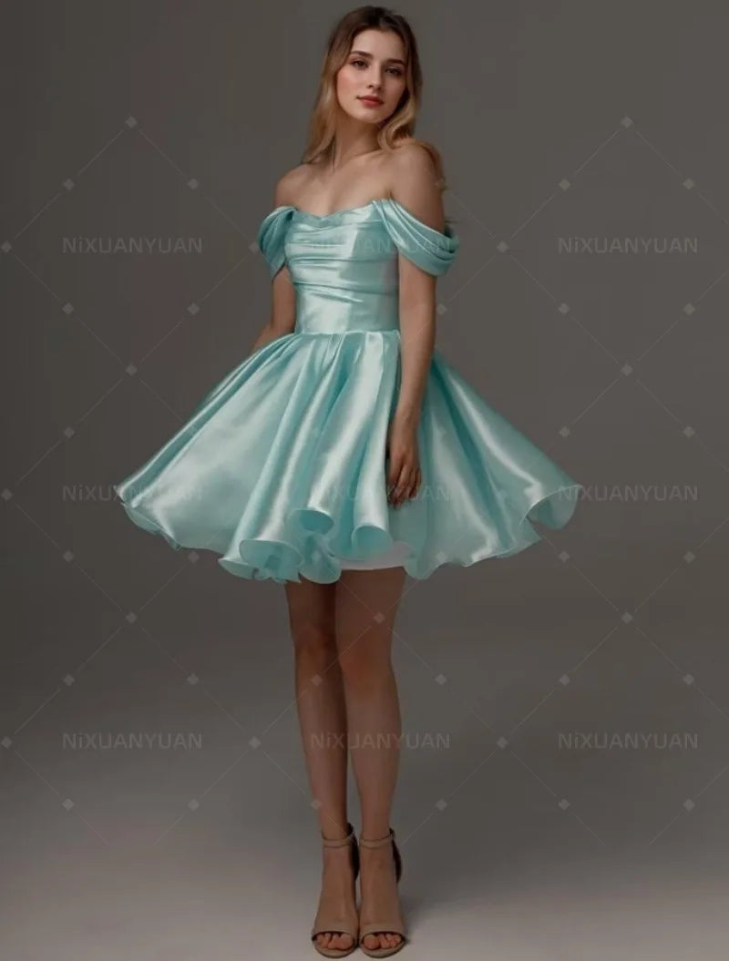 Cocktail Satin Graduation Prom Dress