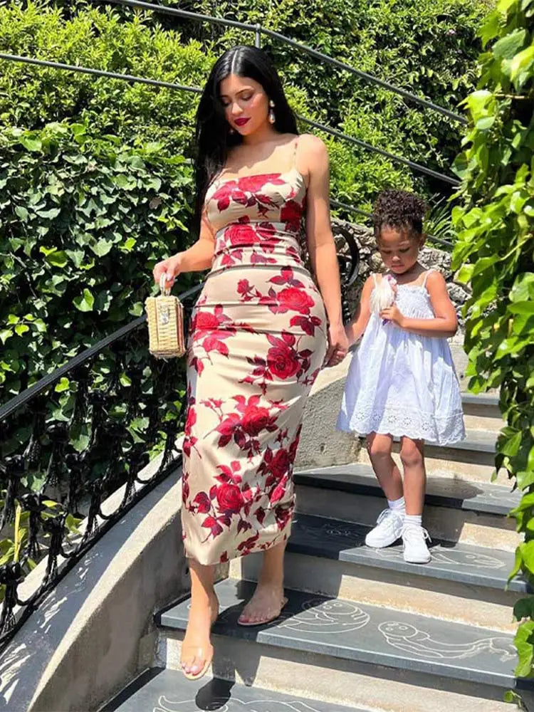 Bodycon Beach Vacation Midi Floral Dress