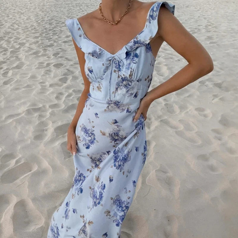 Ruffle Off Shoulder Floral Dress