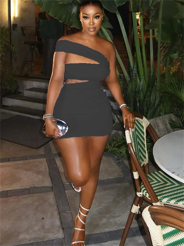 Lace Up Open Back Spicy Slim Mini Dress