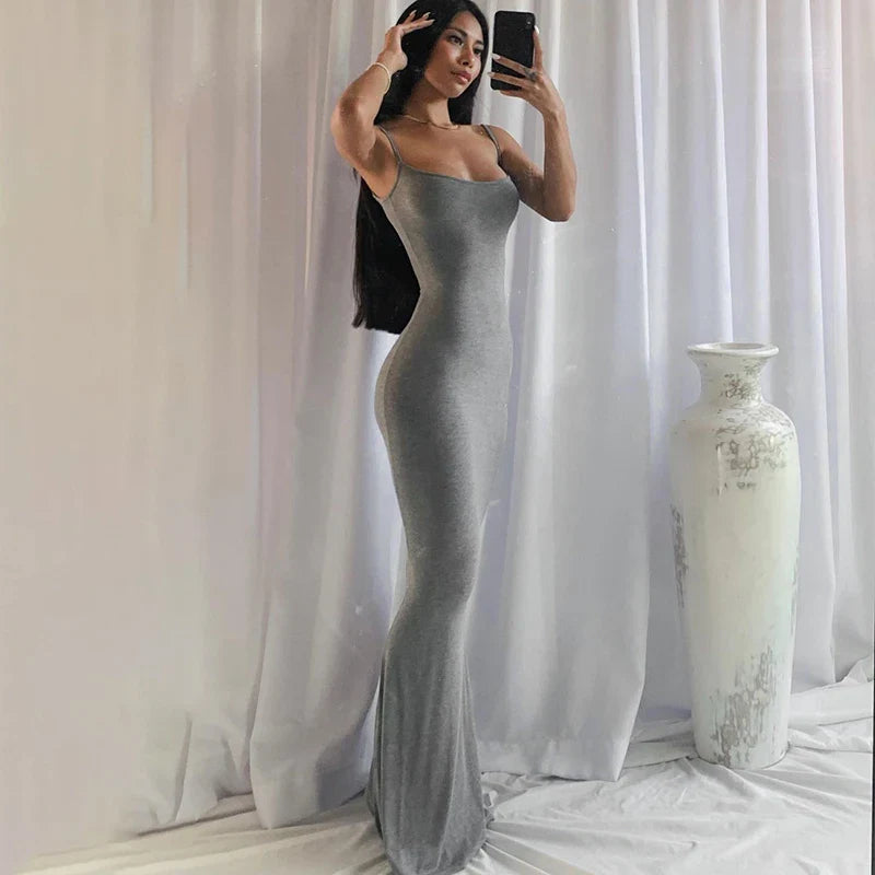Sleeveless Backless Slim Maxi Dress
