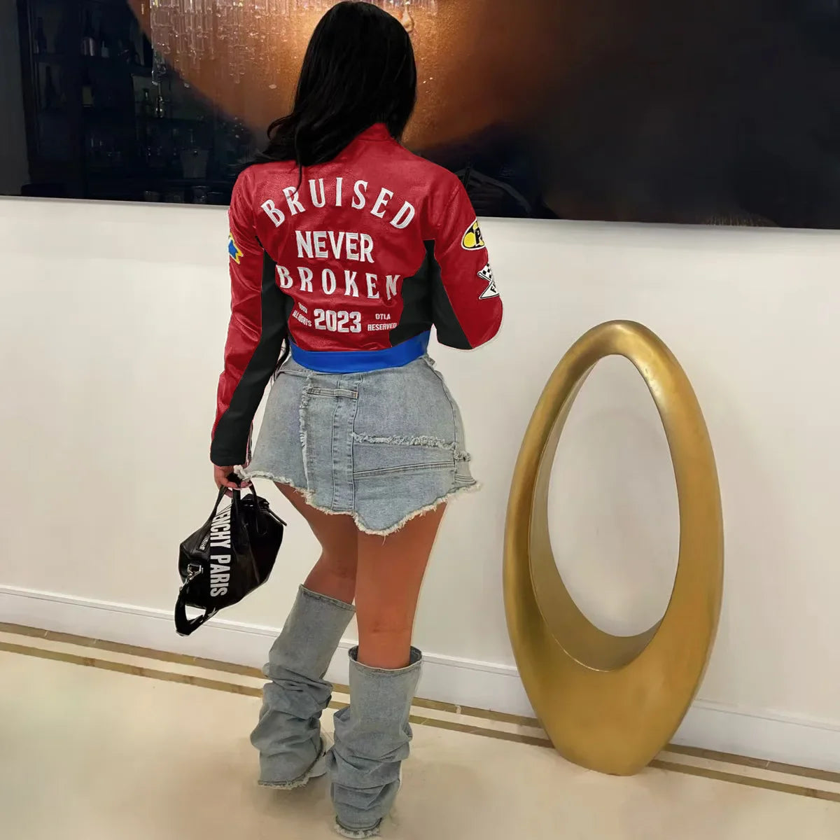 Printed Cyber Racer Y2K Jacket