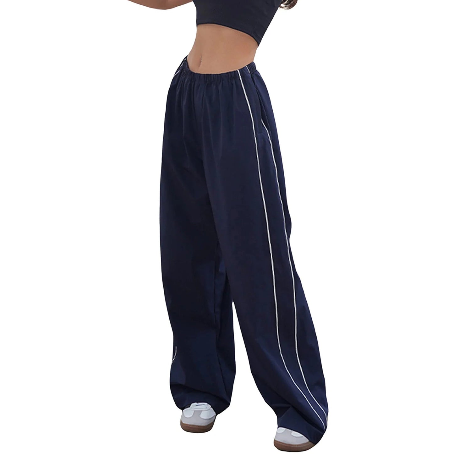 Loose Y2K Baggy Cargo Drawstring Elastic Low Waist Sweatpants