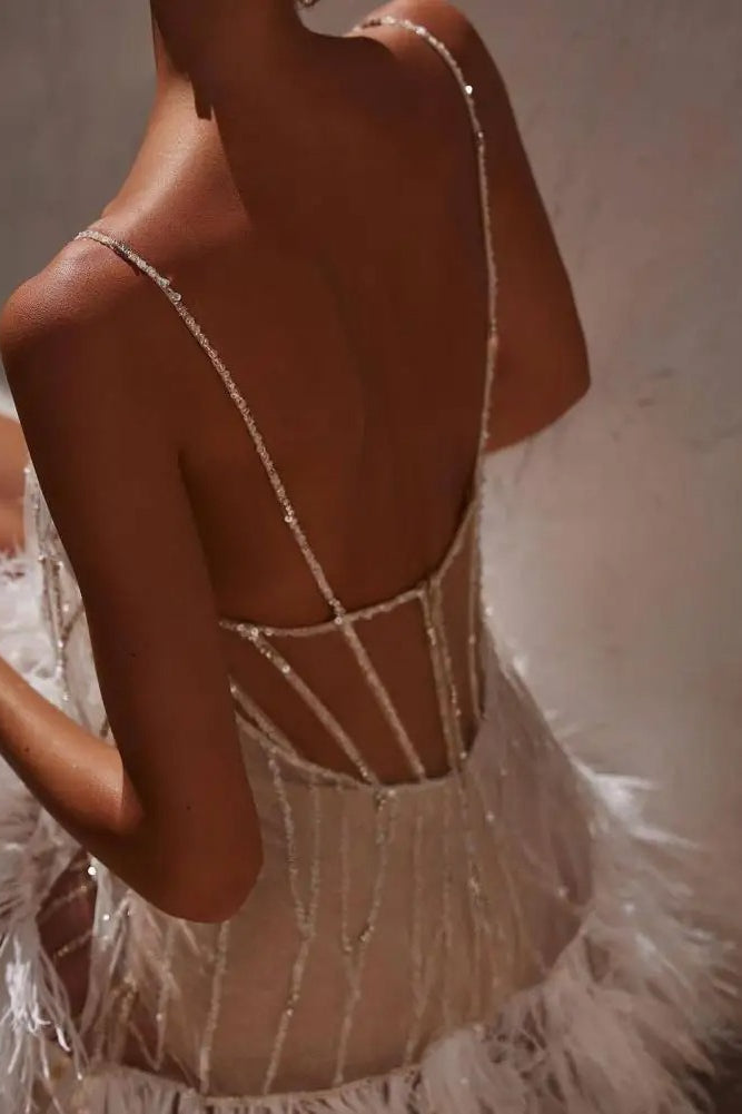 Elegant Fringed Slip Mini Dress