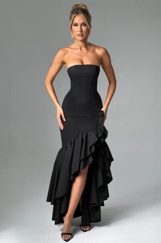 Sexy Chic Off Shoulder Strapless Asymmetric Formal Dress