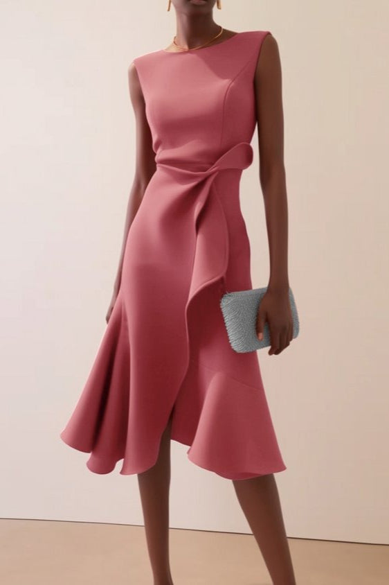 Sleeveless Round Neck Elegant Cocktail Dress