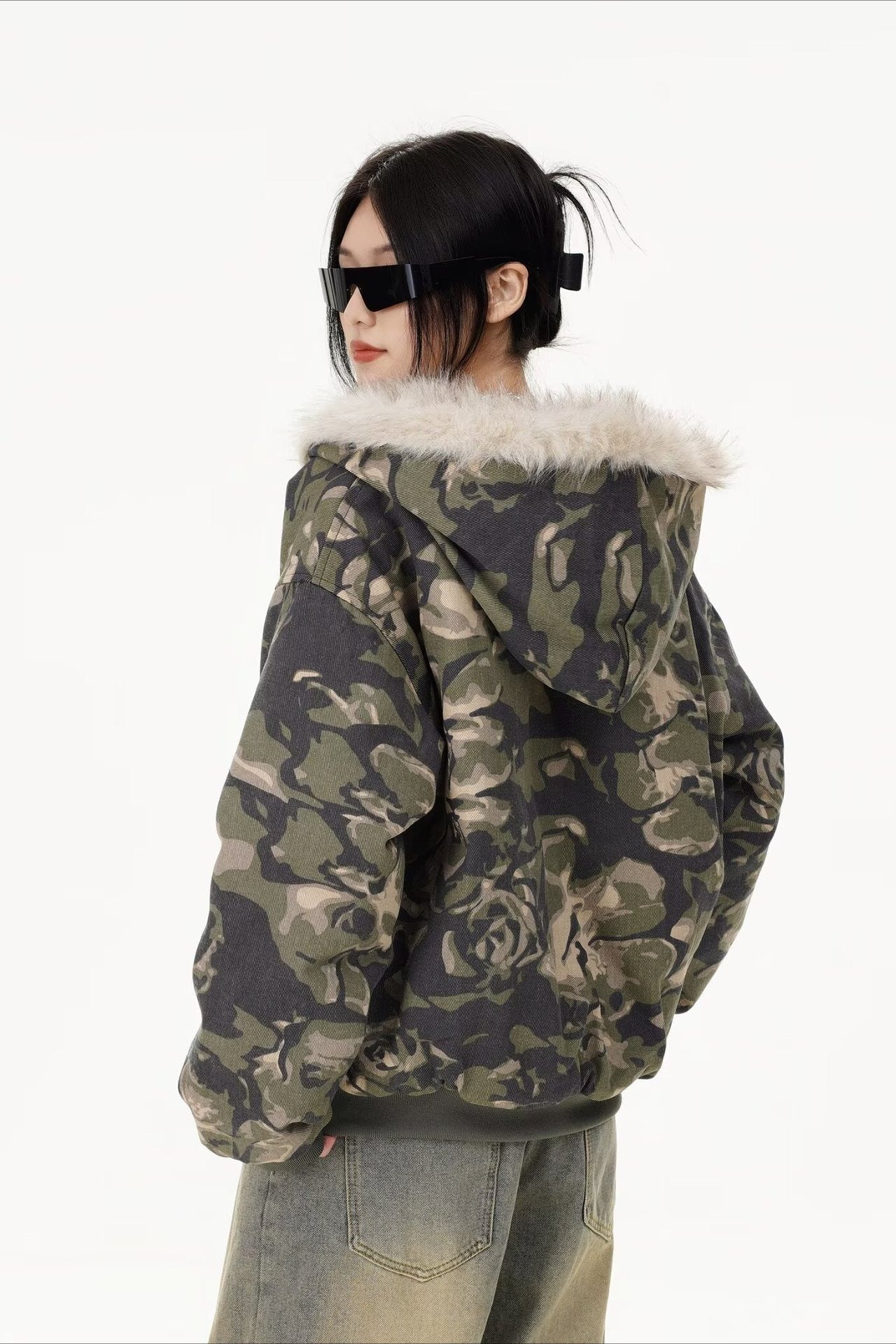 Thickened Hooded Camo Puffer Coat