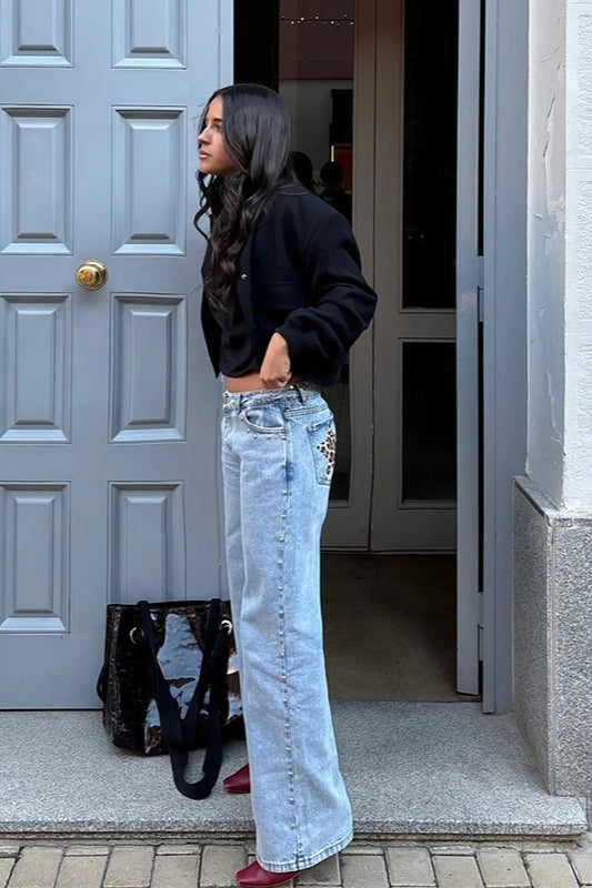 Patchwork Star Pocket Jeans