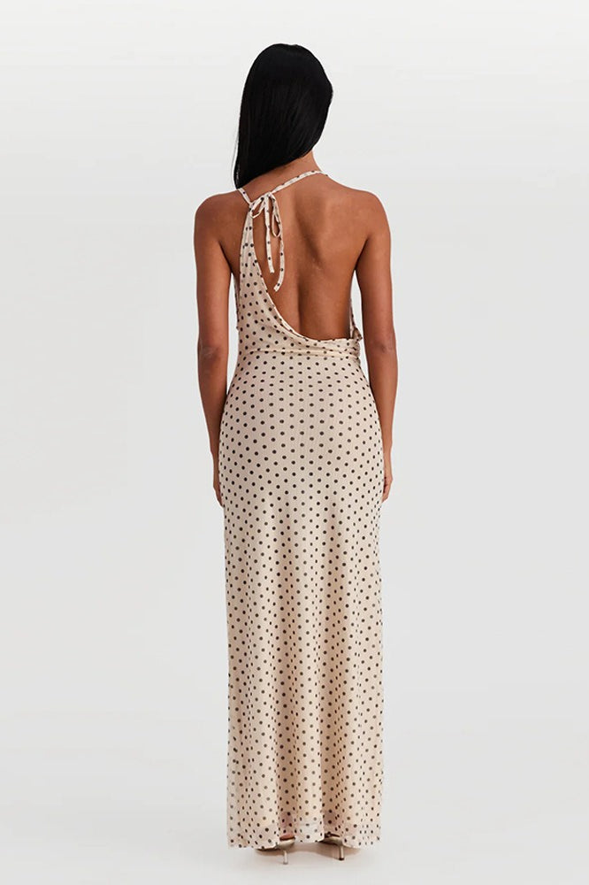 Polka Dot Halter Slip Dress