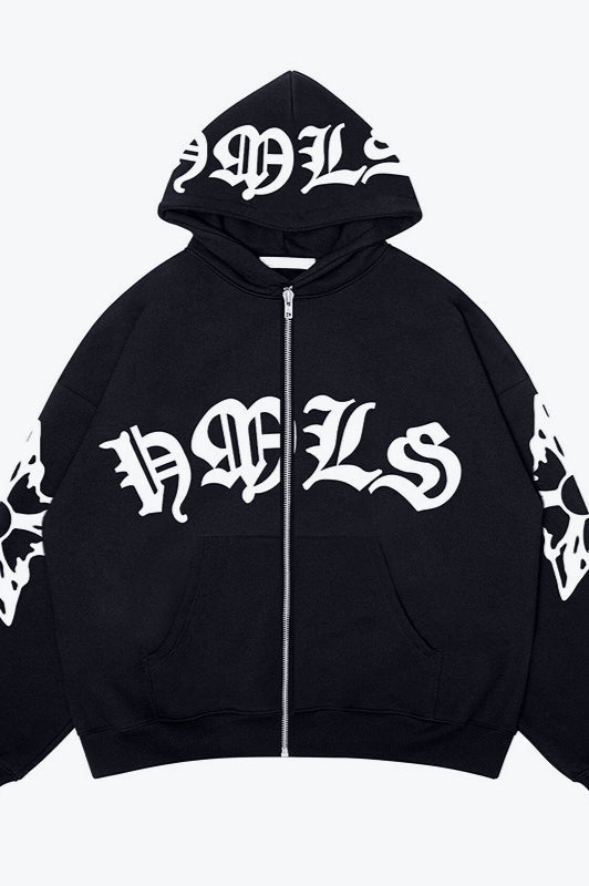 Street Style Zipper Pullover Hoodie