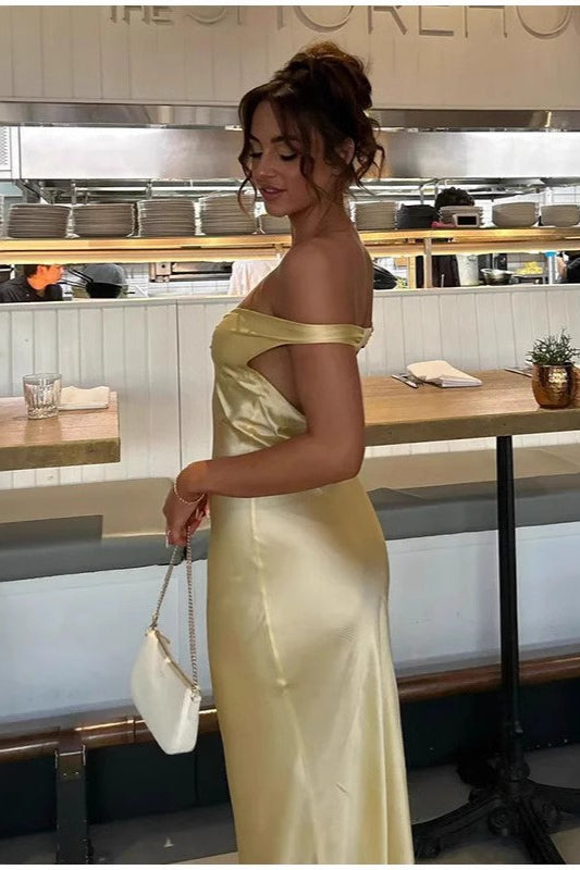 Strapless Backless Silk Dress