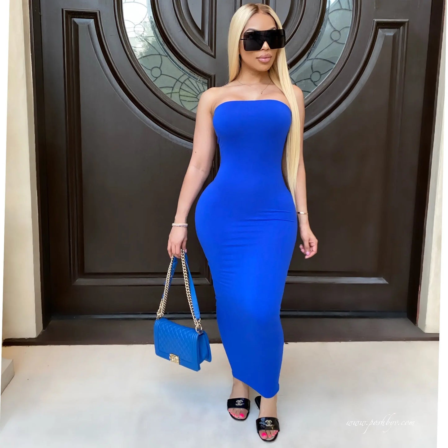 Summer Women's Sexy Sleeveless Wrapped Long Beach Midi Dresses