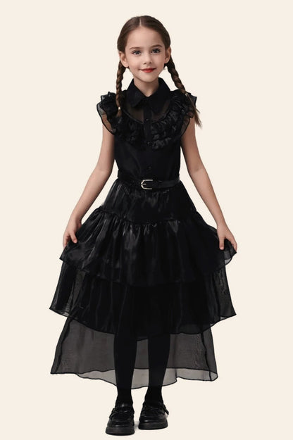 Black Tulle Dress Kid Halloween