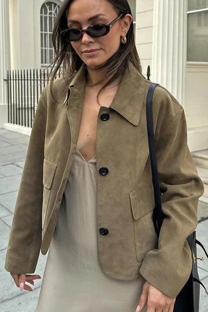 Suede Single Breasted Jacket