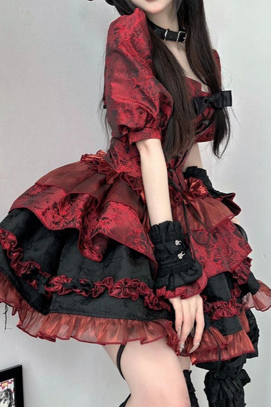 Gothic Puff Sleeve Halloween Dress
