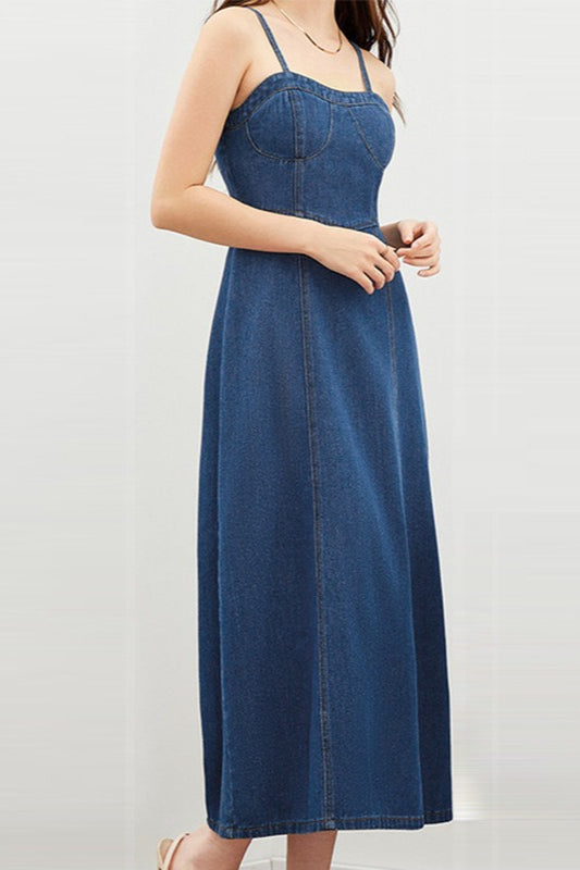 Sleeveless Washed Denim Dress