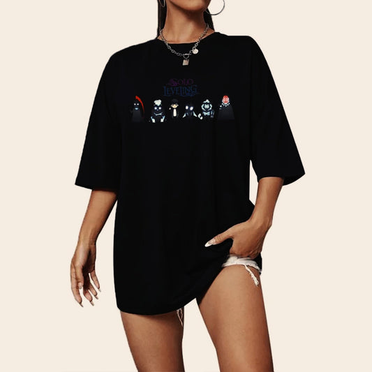 Anime Print Oversized O-neck T-shirt