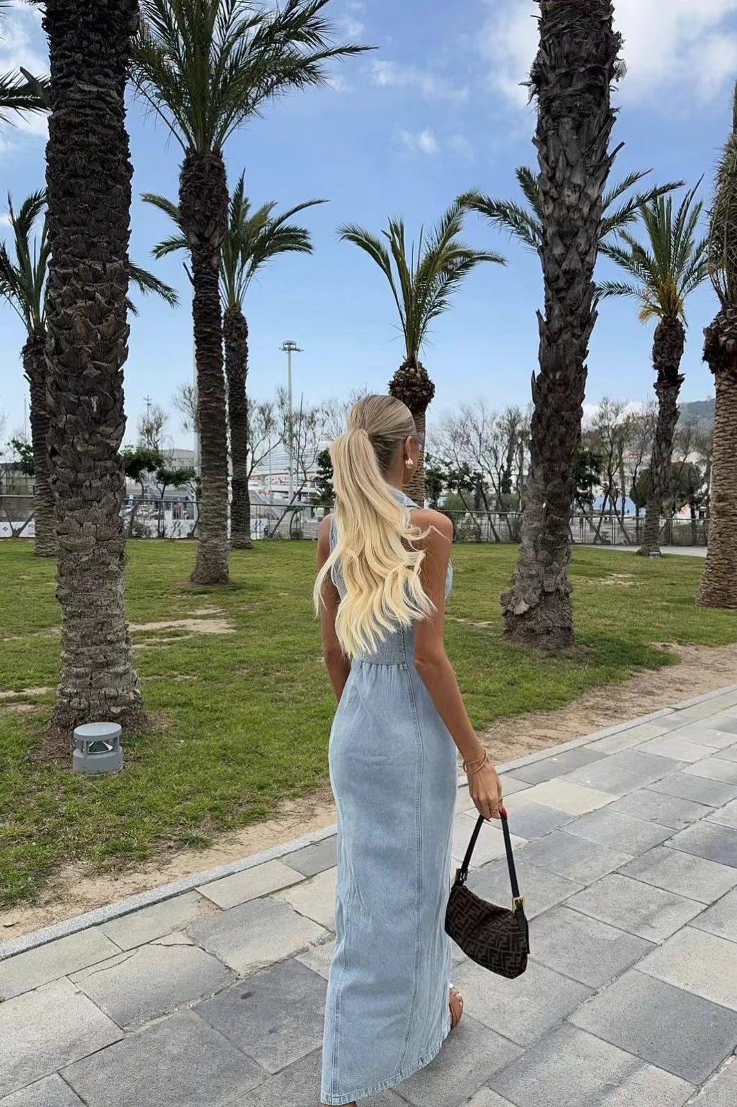 Sexy Slim Fit Button-Up Denim Dress