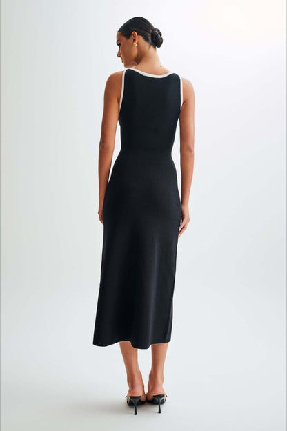 Fashion Buttoned Knit Work Dress