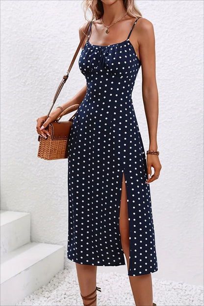 Spaghetti Strap Slit Floral Dress