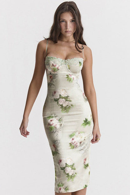 Lace Trim Bardot Slip Party Dress