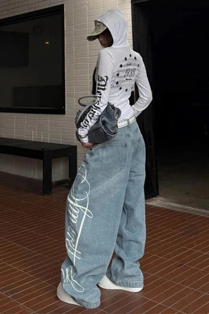 Vintage Printed Boyfriend Jeans