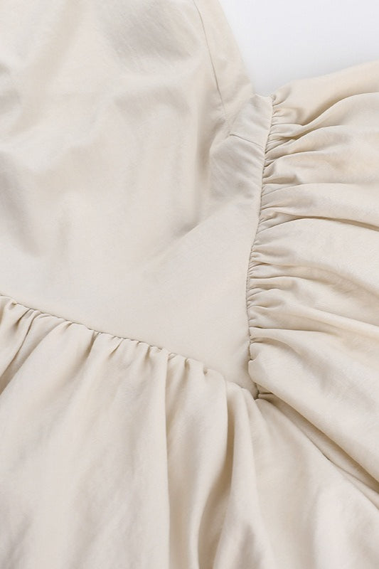 Halter Low-Back Puff Mini Party Dress