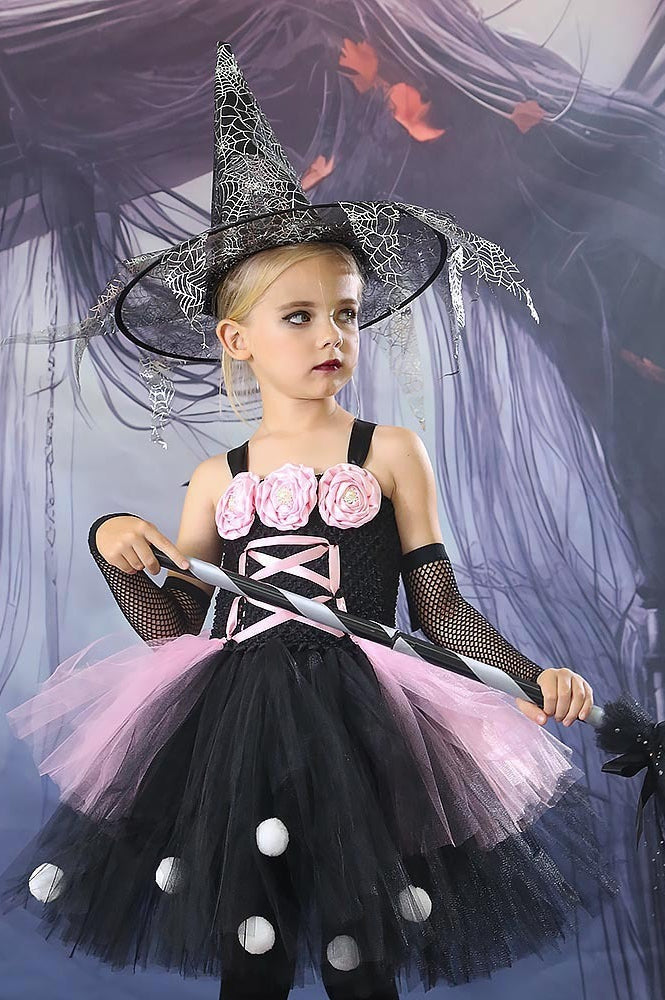 Floral Witch Tutu Kid Halloween Costume